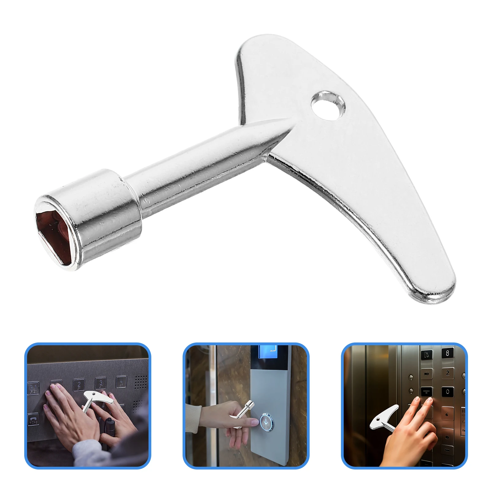 

Universal Triangular Elevator Door Key Stainless Steel Emergency Tool Firefighters Drop Key Utility Lock Spanner Socket Heavy