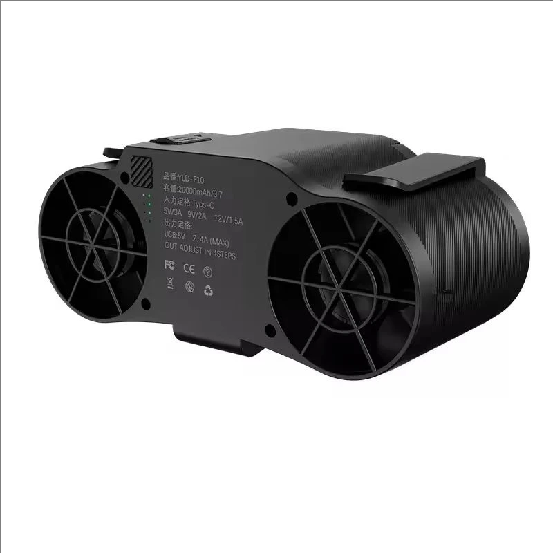 New 20000mAh portable waist fan, rechargeable, hands-free neck-worn fan suitable for camping, outdoor, construction sites, farms