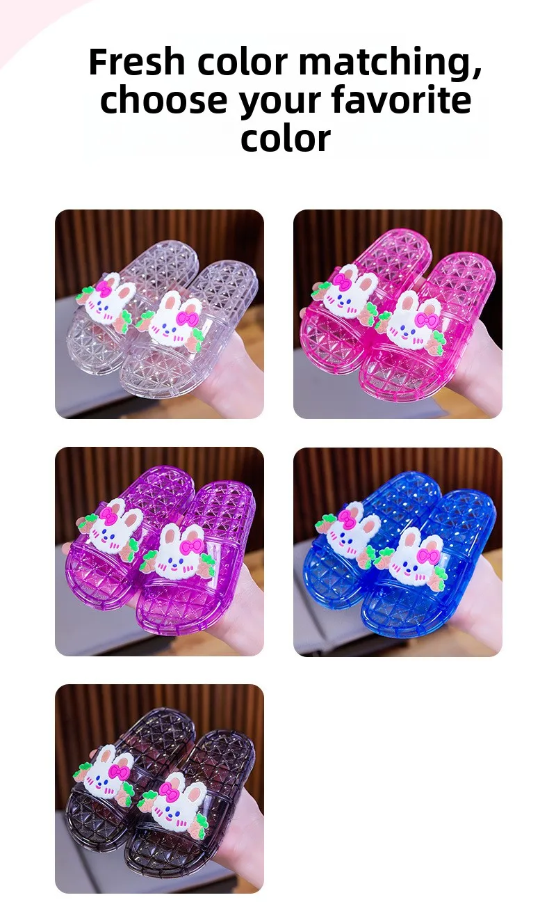 2026 Mädchen Sommer Kristall-Jelly-Sandalen Transparente Weiche Sohle Rutschfest Innen- und Außenbereich Prinzessinnen-Set – Detail 13