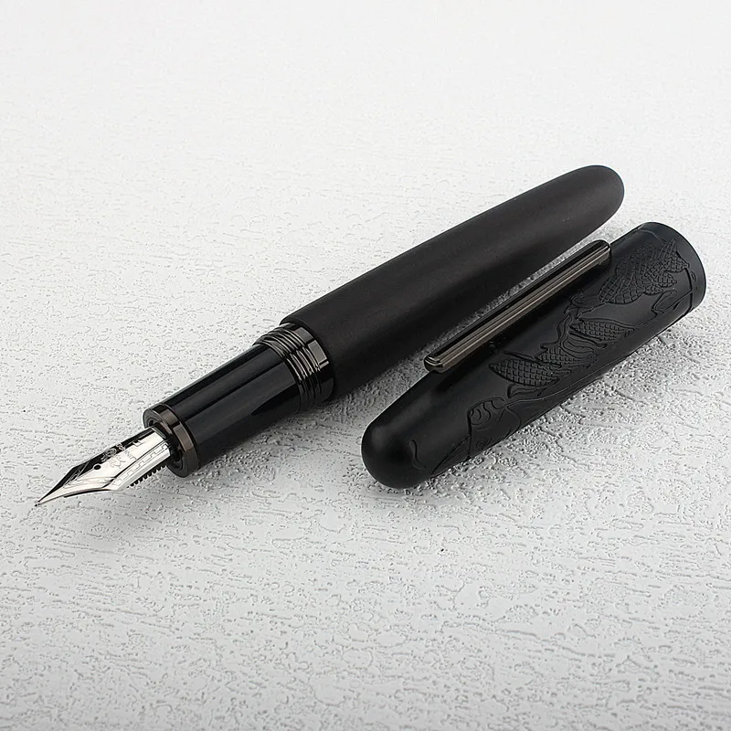 New Sale Jinhao 9056 Metal Fountain Pen F 0.5mm Nib Writing Ink Pen for Business Black Office with Converter for Luxury Pens