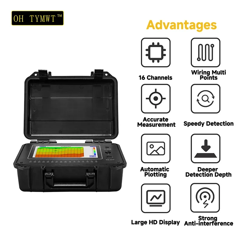 TYM D Series 16 Channels Borehole Logging Geophysics Water Survey 500m Well Water Detector Underground