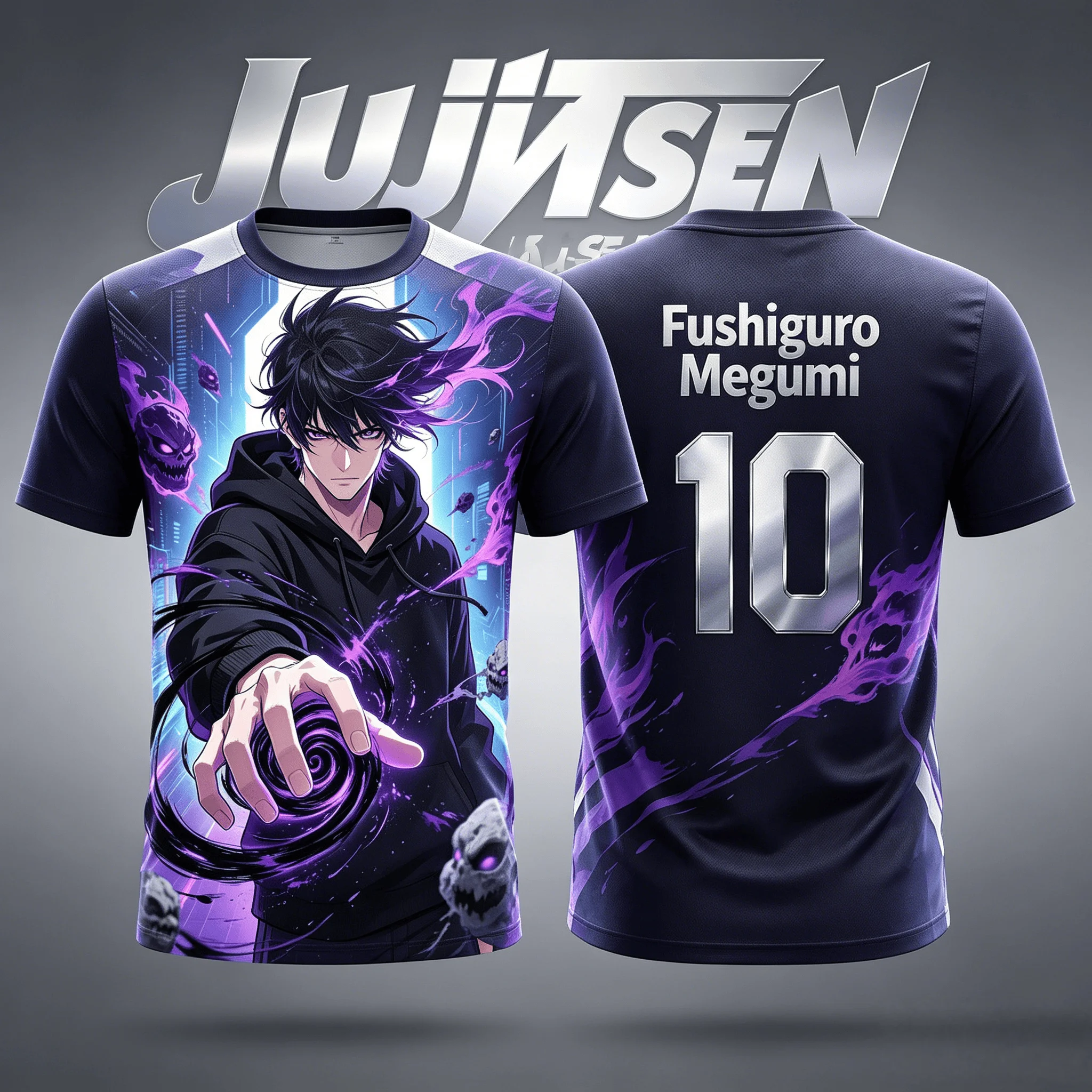 2026 Summer Anime Jujutsu Kaisen Megumi Fushiguro 3D Print Breathable Sports T-shirt Y2K Street Style Unisex Versatile Tops
