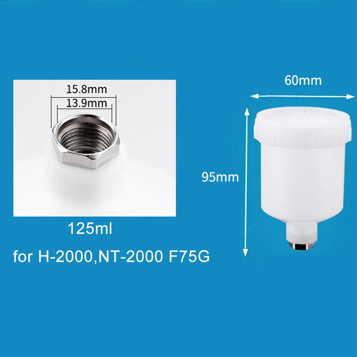 HVLP Spray Gun Cup Replacement 600ml 125ml 400ml for H2000 2008 H827 W101 Spray Gun Airbrush Tool Accessories