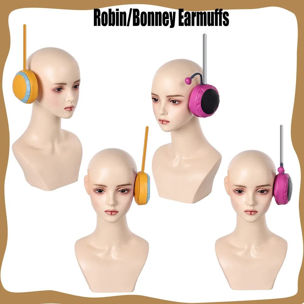 Anime One Cosplay Pieces Robin Bonney Cosplay Egghead Earmuffs Adult Earphone Disguise Props Accessories Headgear Halloween