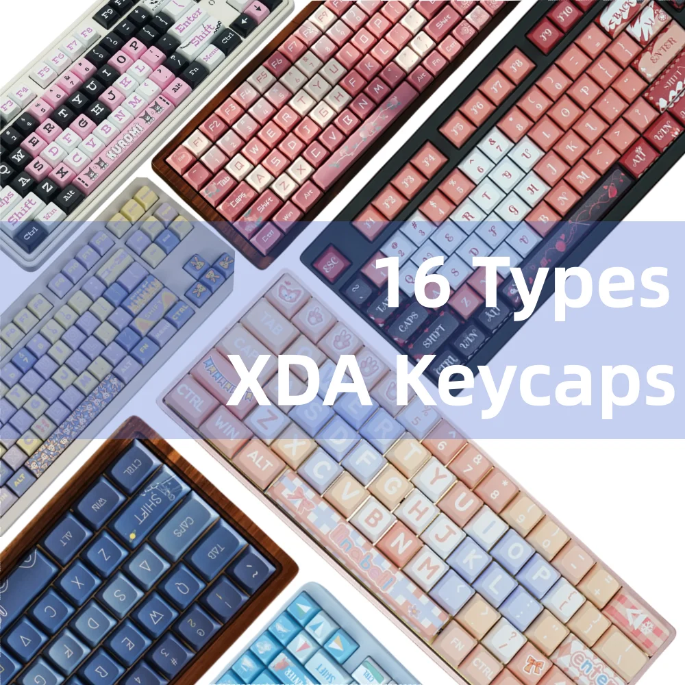 Keycaps XDA PBT Dye-Sub, 16 tipos, 127 teclas, Juego completo para teclado de juegos megánico MX, interruptor azul/rojo, diseño Original de Jayomia