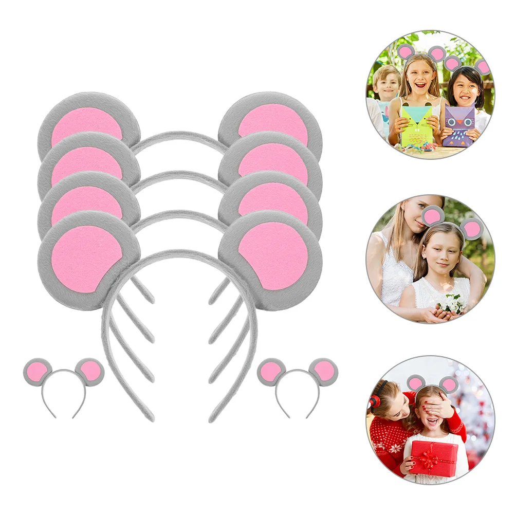 

6Pcs Mouse Ears Headband Women Girls Hair Accessories Cartoon Funny Fabric Adult Ear Headbands Hairstyle Party Photos