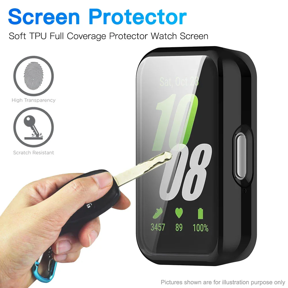 Case For Samsung Galaxy Fit3 Screen Protector TPU Full Coverage Protective Cover For Samsung Galaxy Fit 3 Strap Accessories