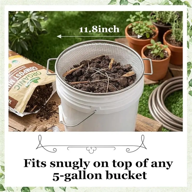 SOFT-3PCS Soil Sifter - Rock Compost Dirt Sifter For 5 Gallon Bucket