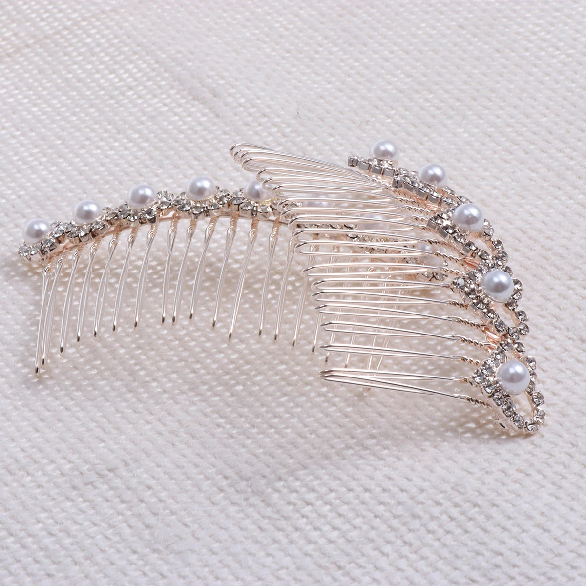 

2pcs Pearl Rhinestone Alloy Hair Comb Bridal Wedding Party Prom Engagement Decoration Bridesmaids Accessories For Bride