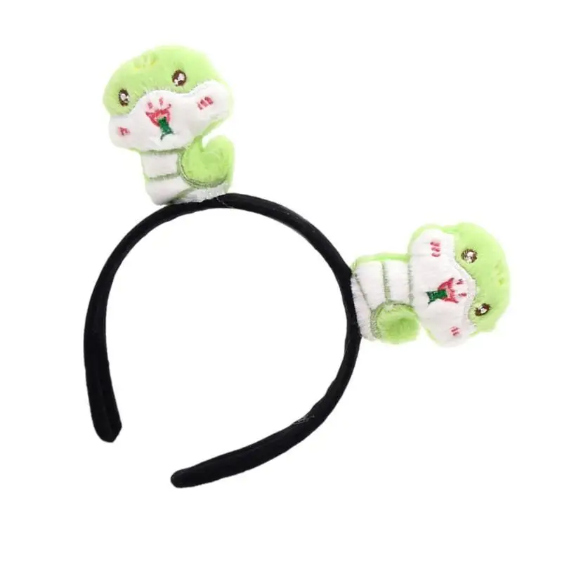 

A52E Women Hairband Doll Snake Headpiece Chinese Spring Festival Photo Props