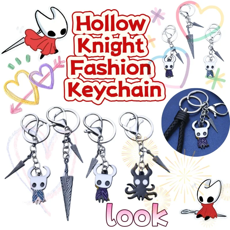 

Hollow Knight Anime Game Peripheral Silk Song Car Keychain Bone Nail Pendant Bag Decoration Hanging Buckle Birthday Gift