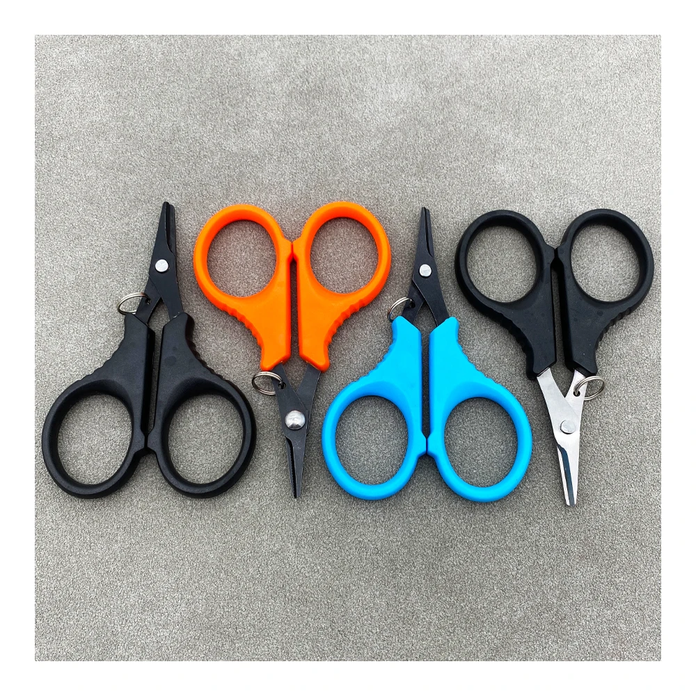 1pc Titanium coating Stainless steel fishing scissors fishing line scissors Mini Short Serrated Scissors fishing supplies