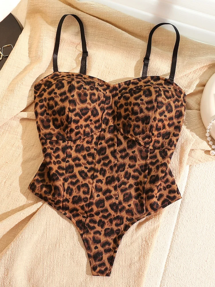 

Женский летний топ Street Sle ort Dr Pure Desire American Sle с леопардовым принтом, модный и пикантный образ