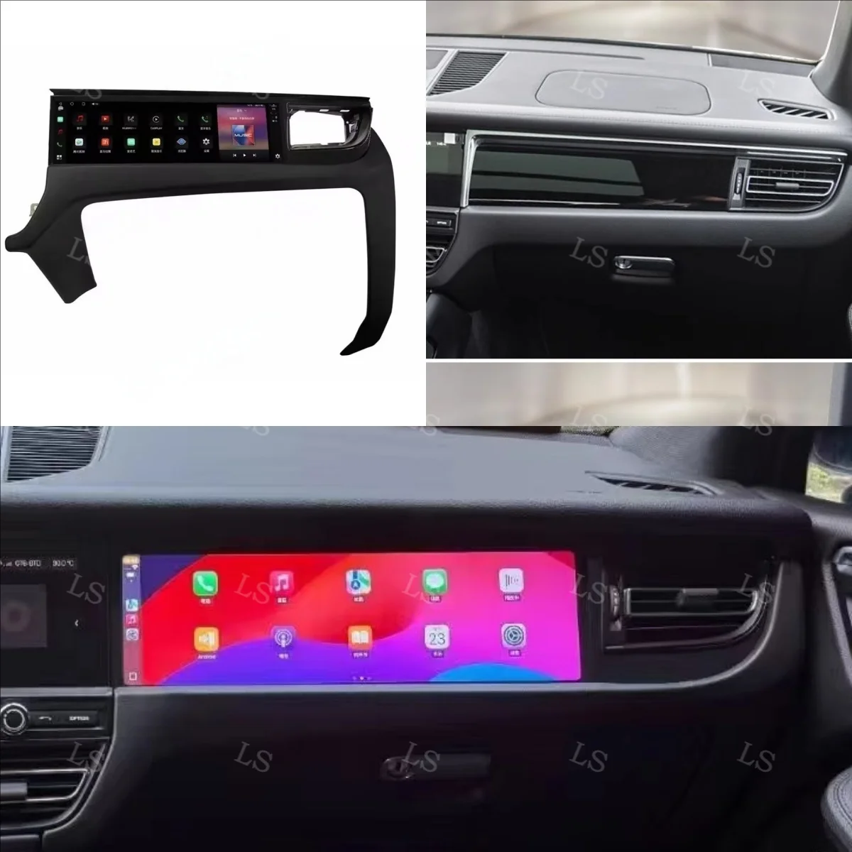 For Porsche Macan 2018-2023 Car Radio Multimedia Player Co pilot Screen  Stereo Android Carplay Passenger Entertainment Panel