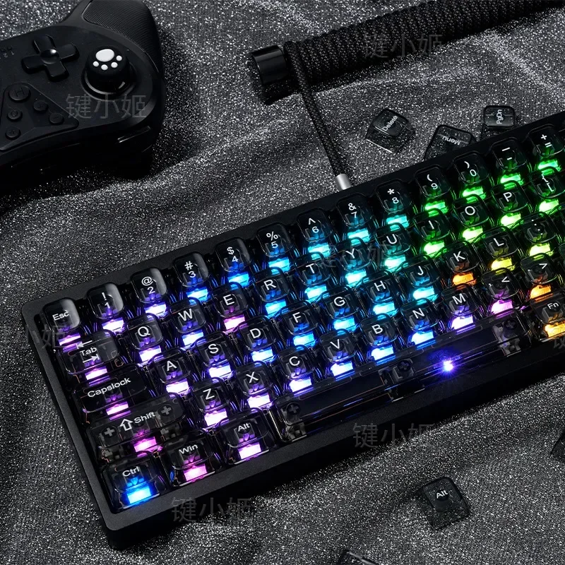 

Dark night black high-transparency keycap (boxed) keycap MDA height PBT suitable for Mega lion mad68/fire