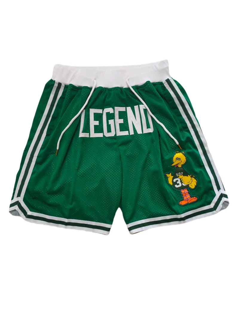 

Larry Bird Legend Basketball Shorts Retro Mesh Basketball Four Pockets Short Pants