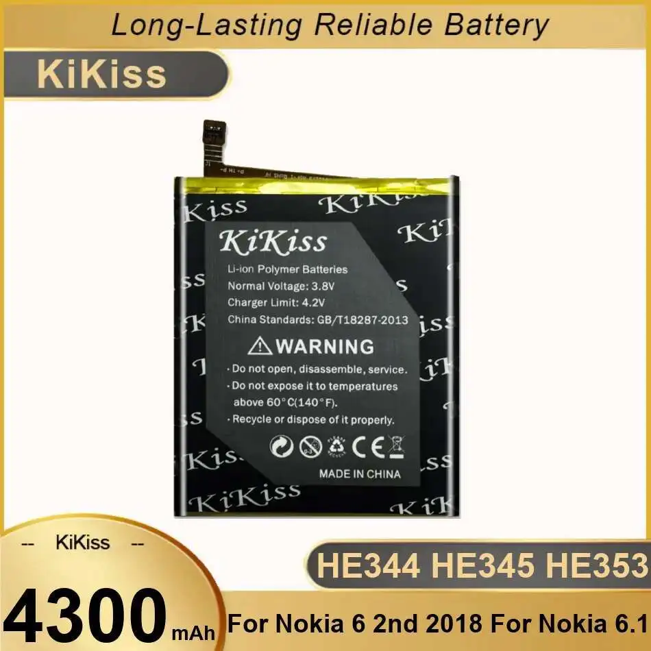 

Mobile Phone Battery Environmentally Friendly 4300Mah High-Capacity For Nokia 6 2Nd Gen 2018 6.1 HE344 HE345 HE353