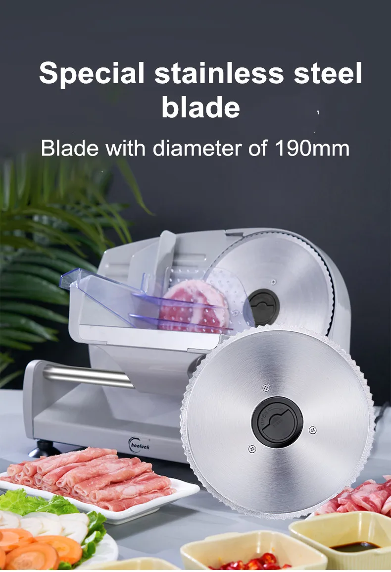 220V Elektrische Lebensmittel Slicer Fleisch Lebensmittel Haushalt Desktop Fleisch Slicer Lamm und Rindfleisch Slicer 0-22mm Brot schinken Fleisch Schneiden Maschine – Detail 11