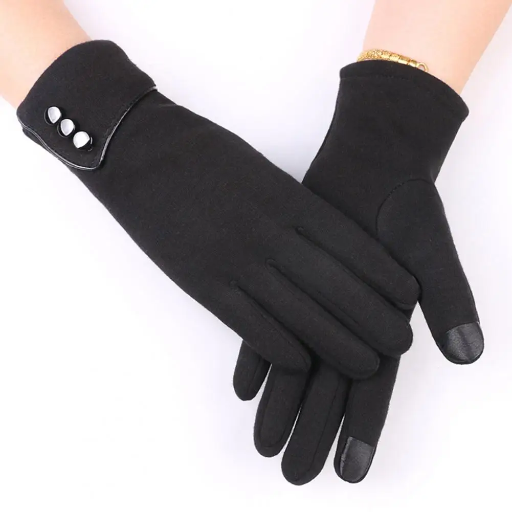 1 Pair Cozy Winter Fleece Gloves Gift Autumn Keep Warm Snow Delicate Design Minimalistic Touch Screen Texting Christmas Gloves