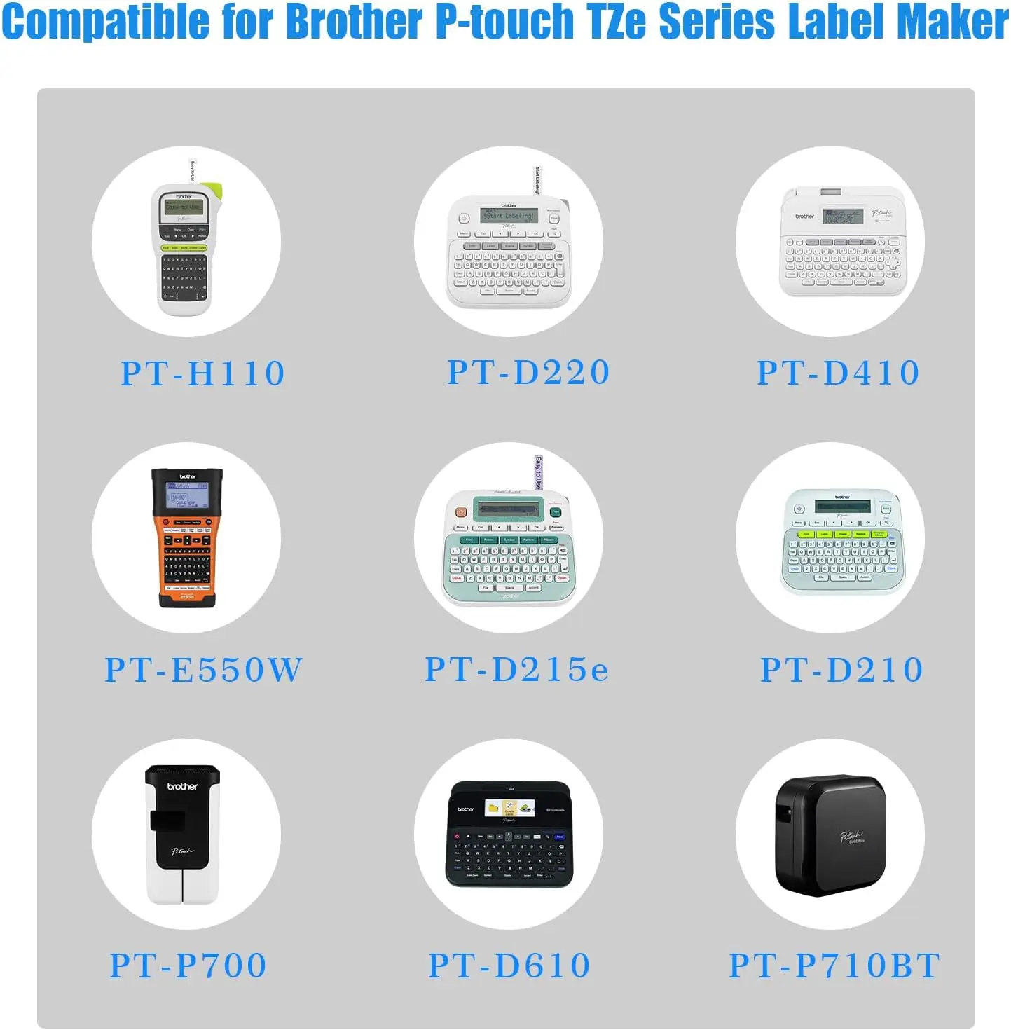 Compatible for Brother TZe-B31 TZe-C41 D21 12mm Tape Fluorescent Black on Orange/Yellow/Green for P-touch Label Printer PT-D600