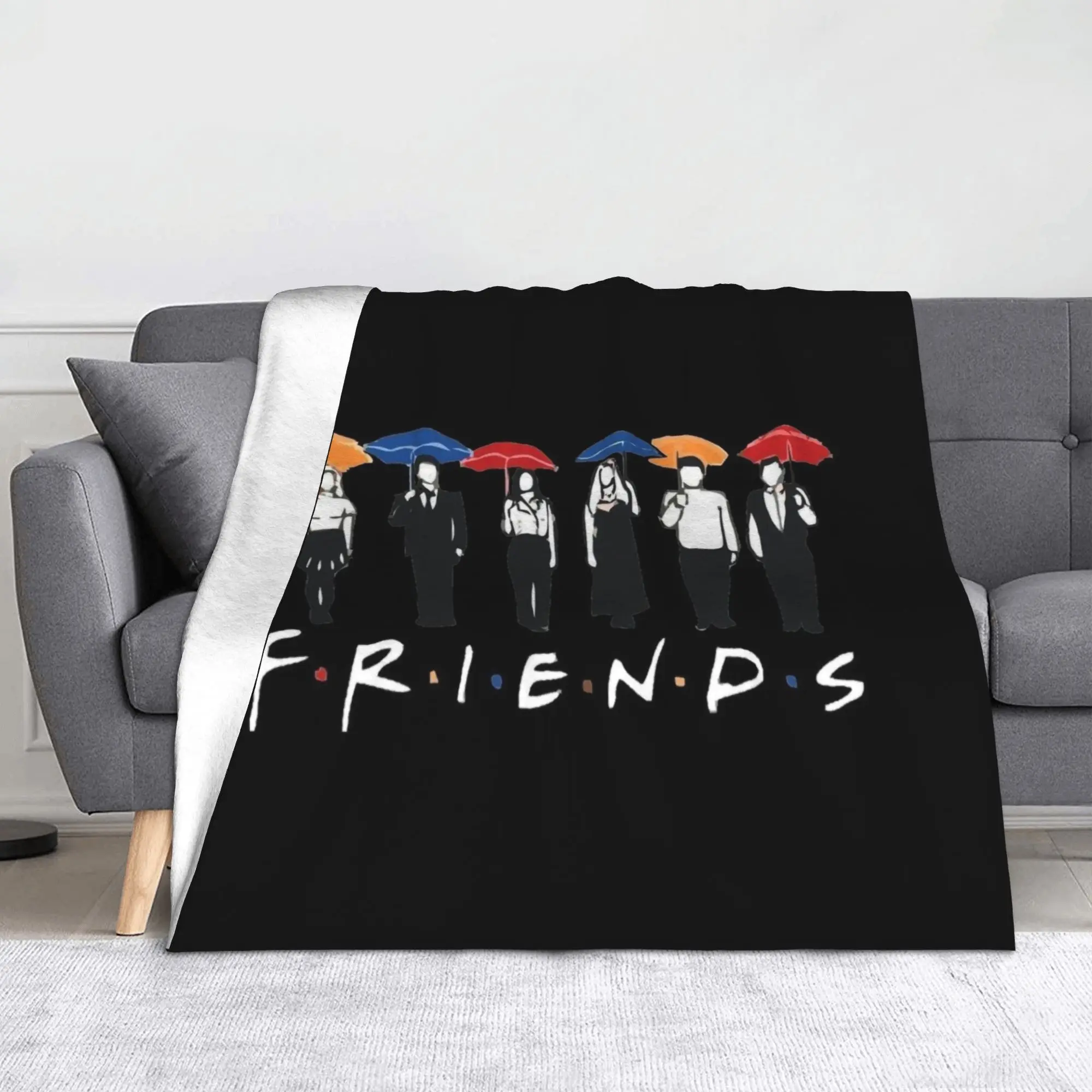 

Friends TV Show Knitted Blankets Fleece Super Warm Throw Blankets for Car Sofa Couch Bedroom Quilt