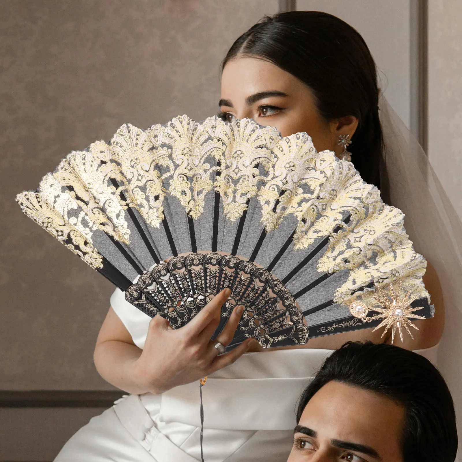 Photography Day - Vintage European Folding Fan Elegant Tassel