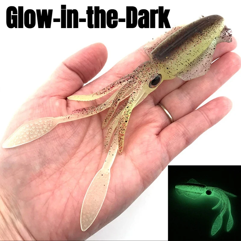 

Realistic Squid Fishing Lure-UV Glow 6cm2g Durable and Lightweight Soft Squid Trolling Lure Ideal for Night Fishing