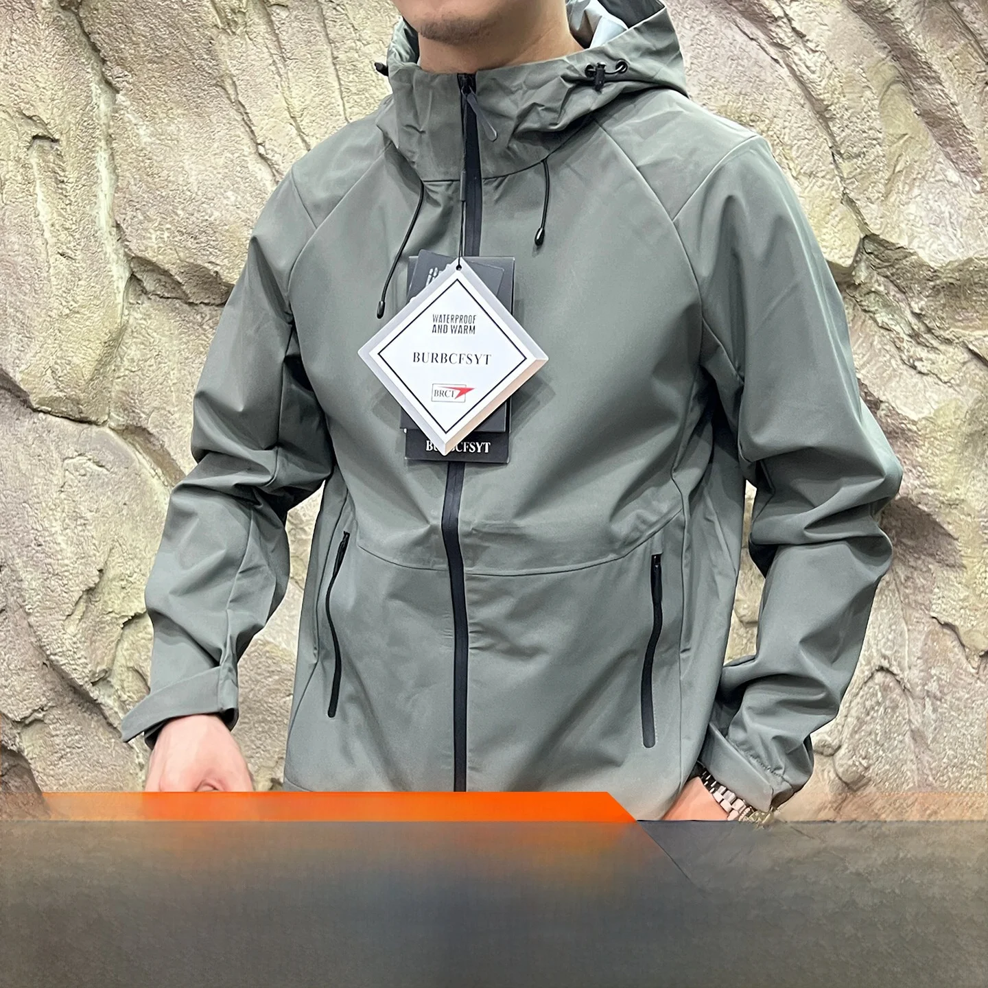 All-Weather Series High-End Built-In Taped Outdoor Jacket with Hood Men's Women's Waterproof Windproof Fashionable Autumn Coat