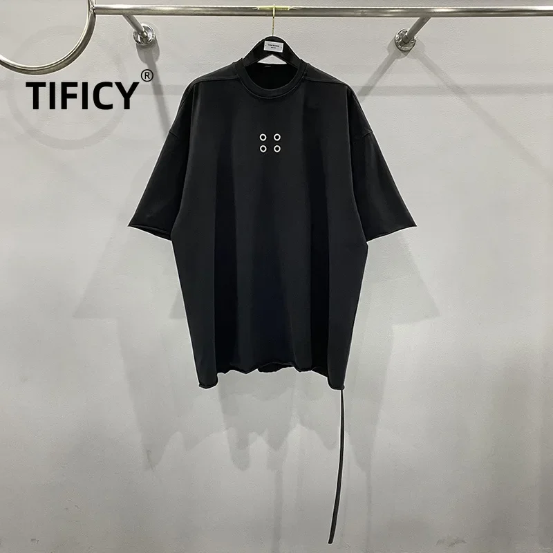 New Summer Women Men Solid Color Big Corns Design Loose Rolled Edge Ribbon Five and A Half Sleeves Thick Knitted TEE Shirt Tops