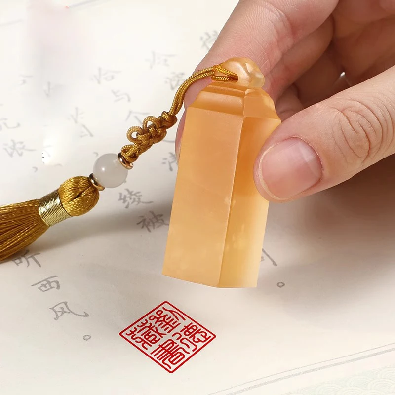 Custom Stone Stamp for Teacher and Friends, Orange Color, Name Seal, Chinese Character Carving, Gift image 3