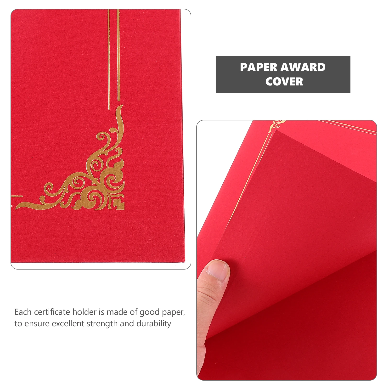 10pcs Red Certificate Covers for Award Graduation Document Holders Diploma Folder Honor Contract Storage Practical Use