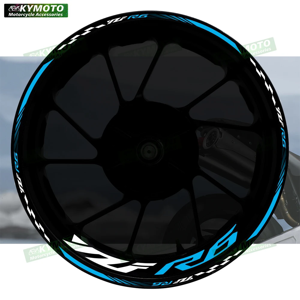 

For YZF R6 R 6 motorcycle accessories 17 inch front and rear wheel decals fairing hub reflective rim stripe sticker decoration
