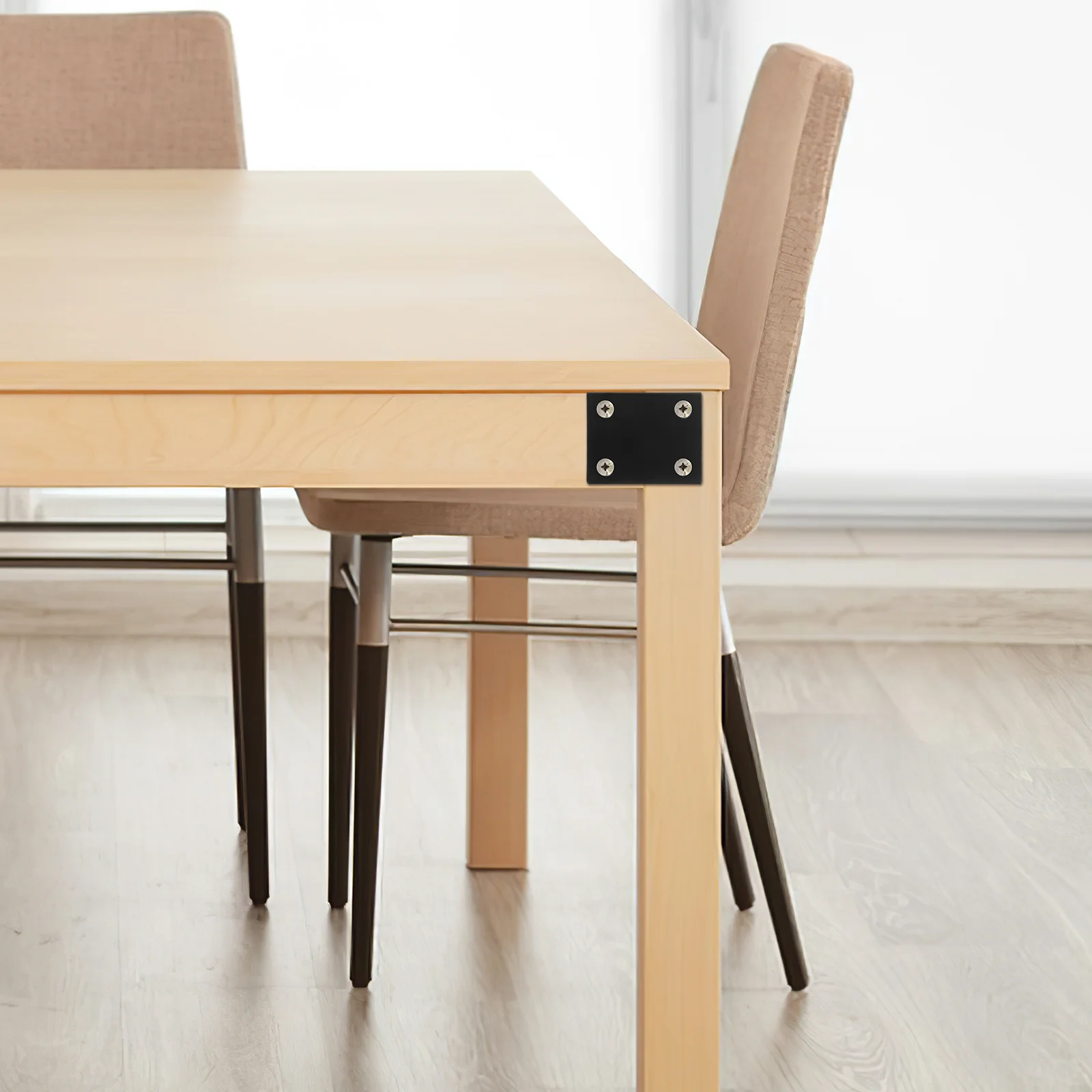 

5pcs Stainless Steel Flat Brackets For Wood Straight Bracket Corner Brace Fixing Hardware Connector Tables Chairs Woodworking