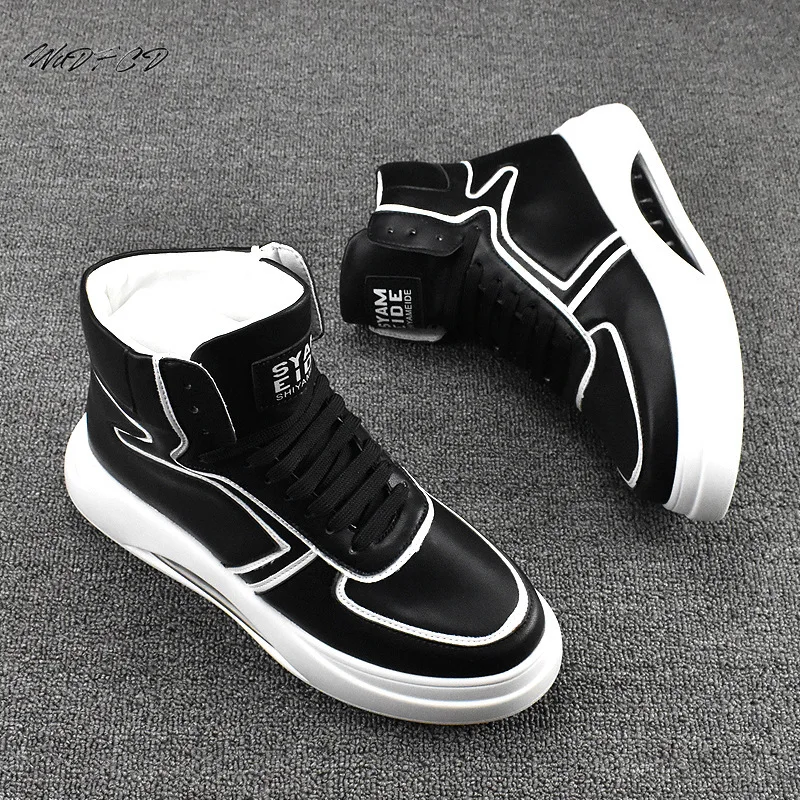 Sneaker Casual Men Designer Air Cushion Shoes Fashion Secondary Leather Cowhide Breathable Height Increased Platform Board Shoes