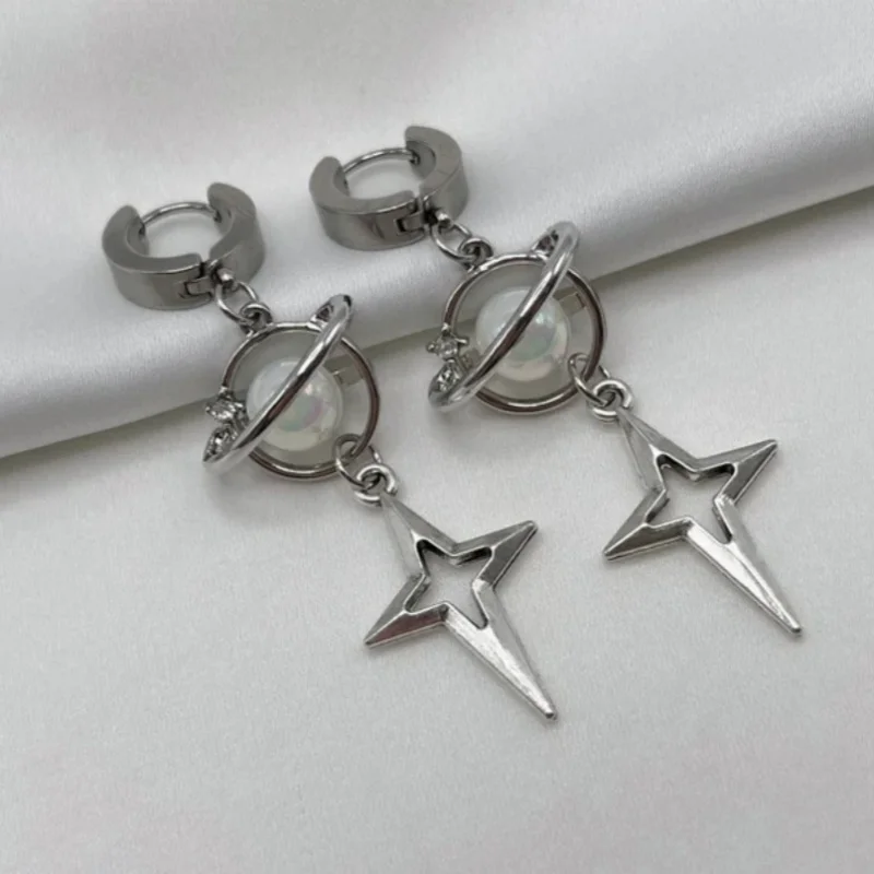 Star Protagonist Halo North Star Pendant Earrings Y2K Handmade Pendant Earrings Unique Gift