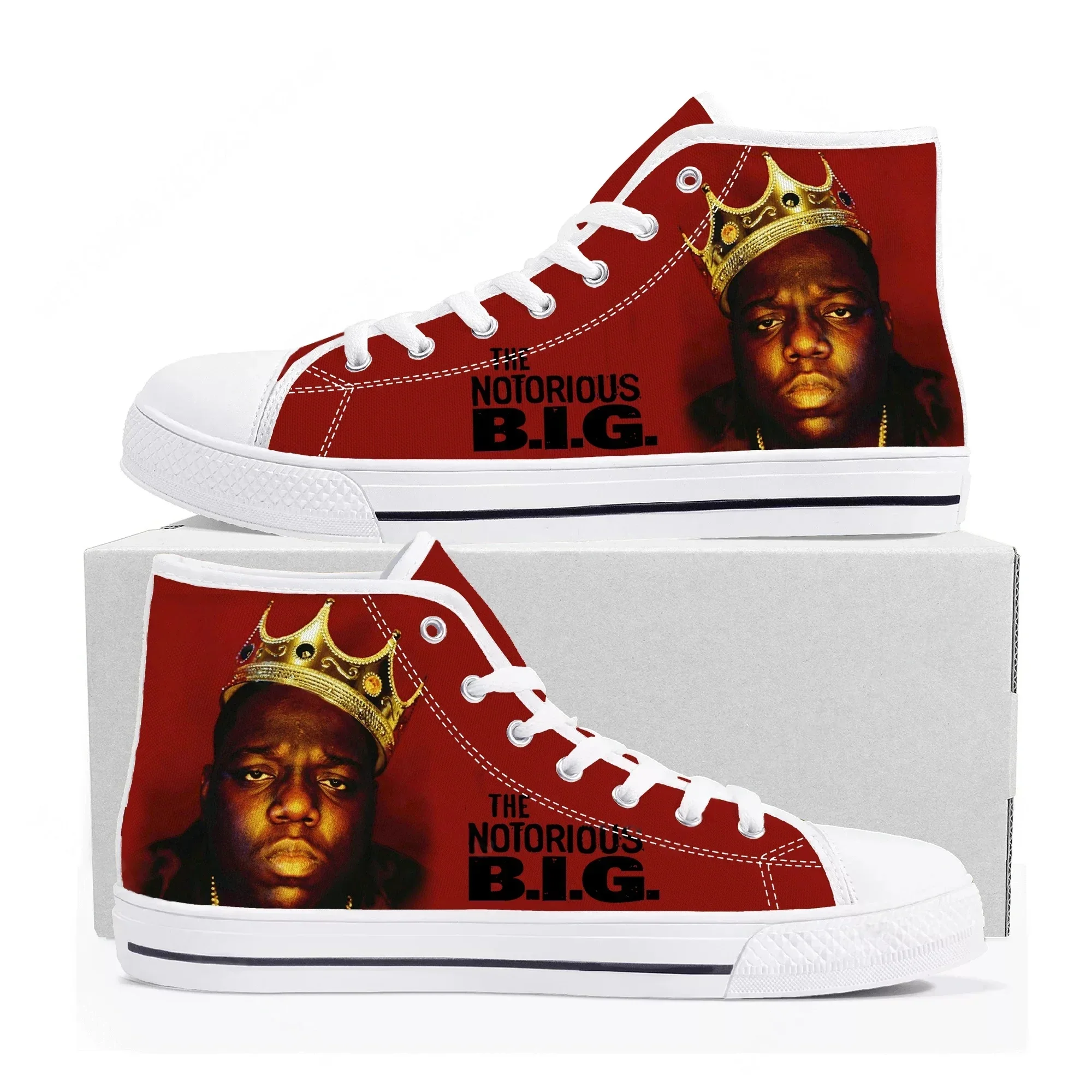 

The Notorious Big High Top Sneakers Mens Womens Teenager High Quality Biggie Smalls Canvas Sneaker Casual Shoe Customize Shoes