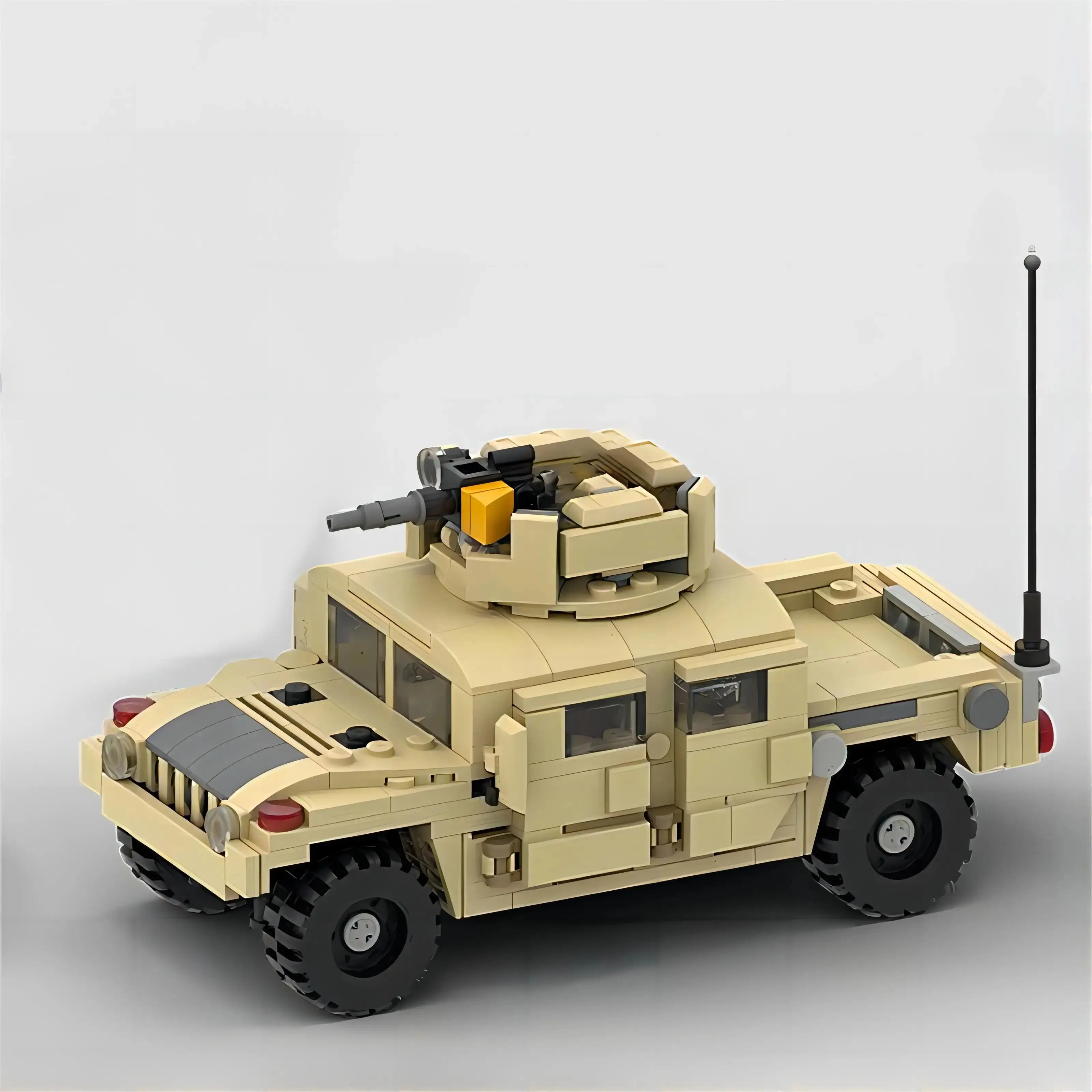 World War II military U.S. Army HMMWV personnel carrier building blocks 1:35 scale motorized gun armored vehicle building blocks