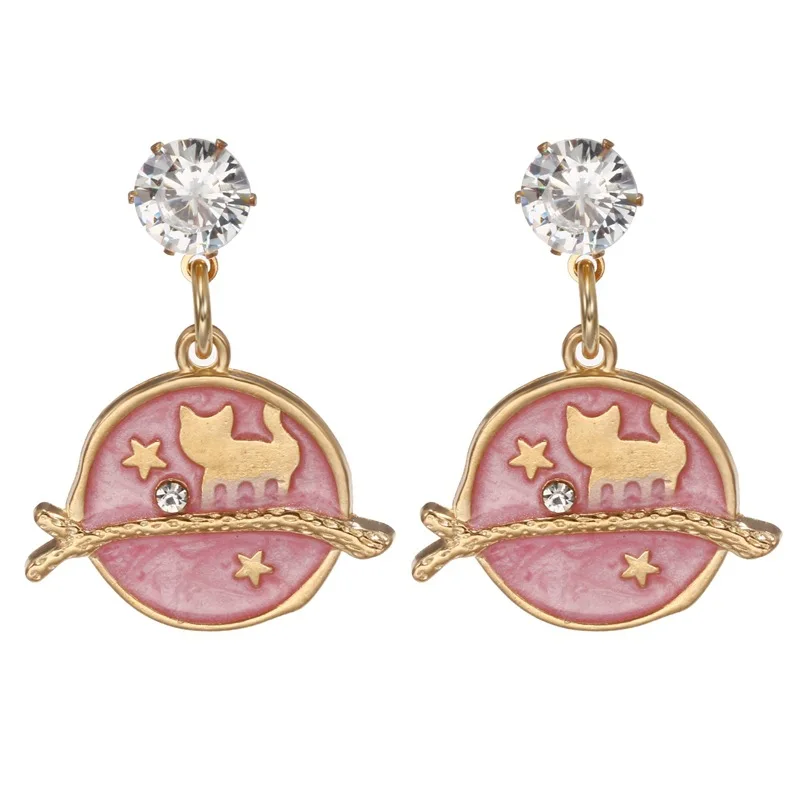 Cute cat earrings women's small fresh temperament earrings 2020 summer versatile popular stud earrings wholesale Internet celebr
