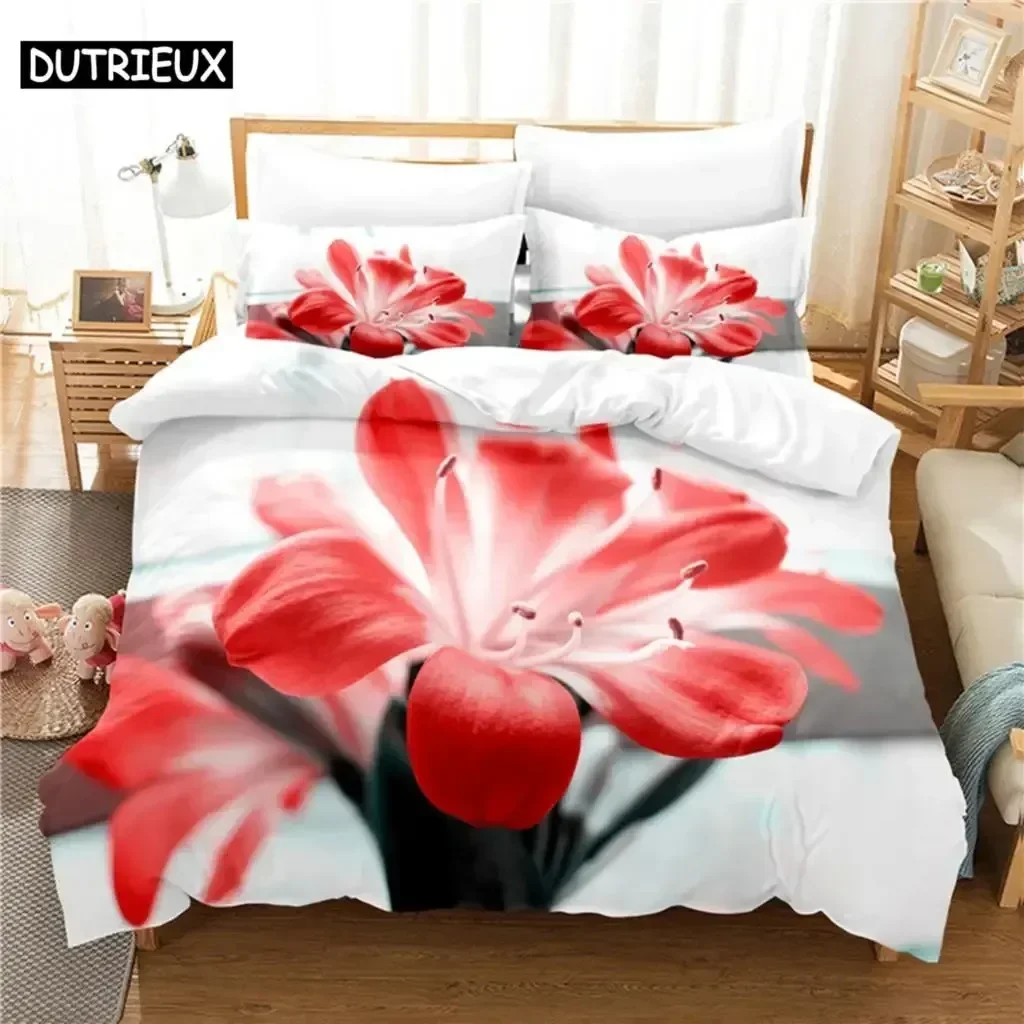 Elegant Flowers Supplies Set Duvet Cover Set Bedding Sets For Adults Bed With Pillowcases No Filling Luxury Birthday Gifts