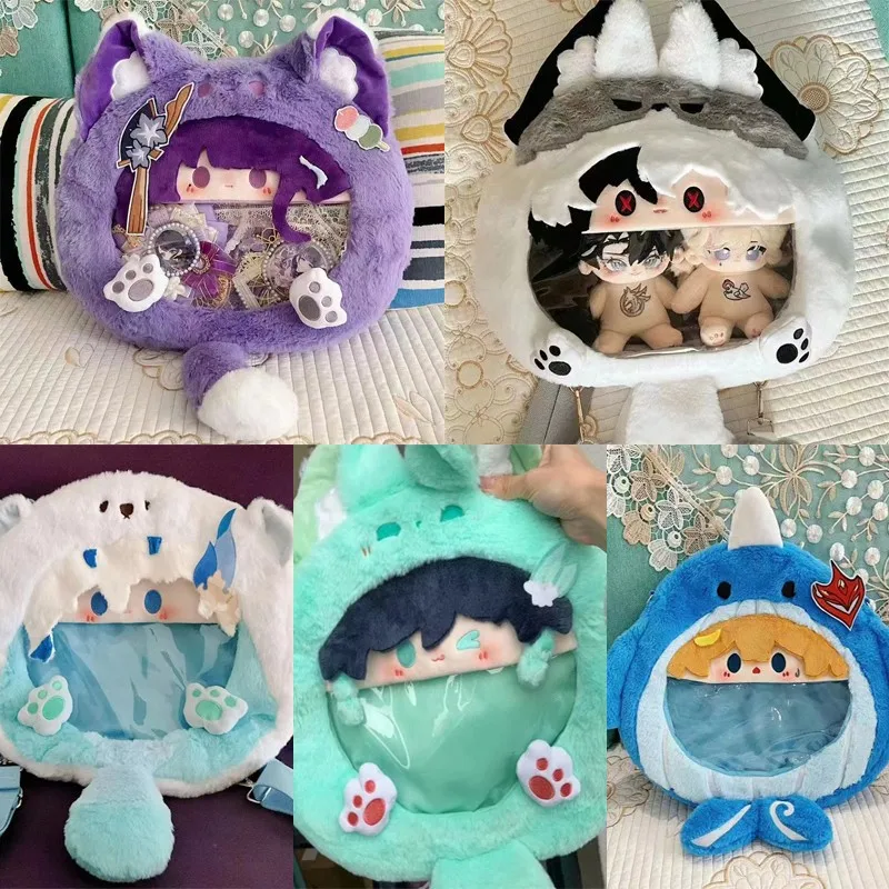 Arlecchino Itabag Game Genshin Impact Cute Kaveh Zhongli Lyney Venti Tartaglia Plush Bag Backpack Wallet Cosplay Fans Gift