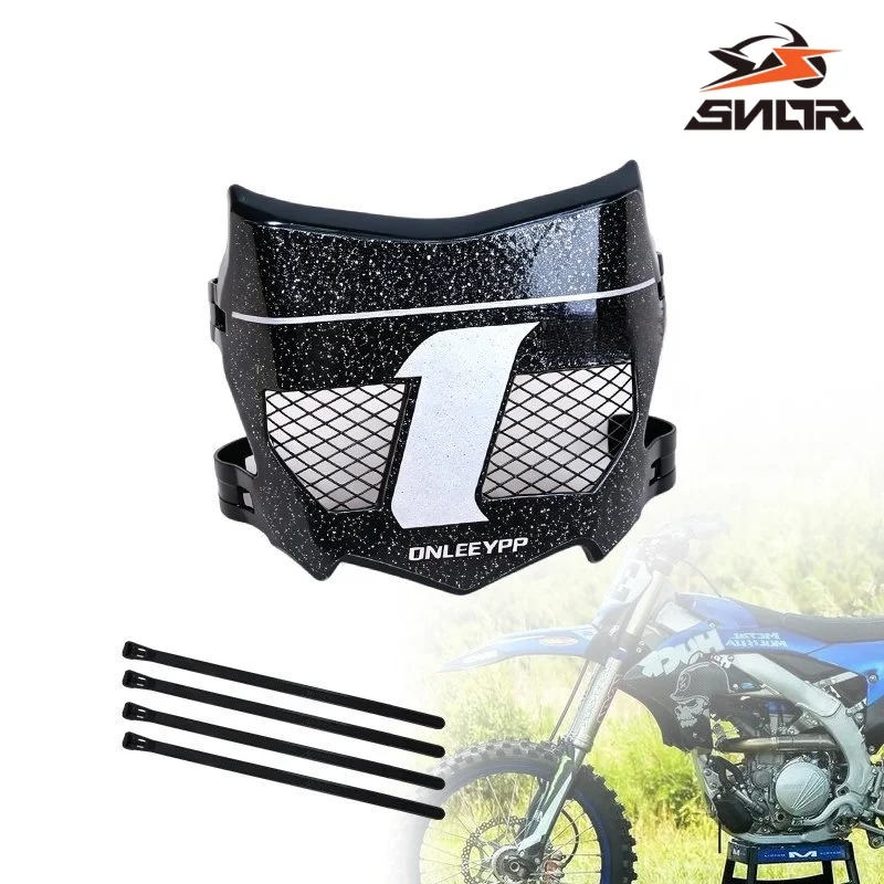 SNOR Black Vented Front License Plate Fairing Protector Kit With Sticker For Talaria Sting 79BIKE Sur‑Ron Light Bee Jiaolong