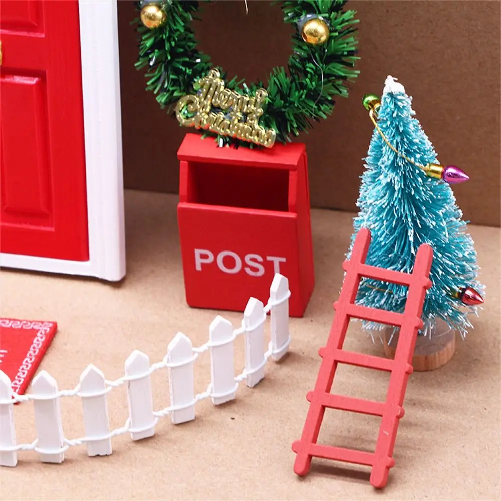 String Hat DollHouse Elf Kit Mini Tree Wreath Fairy Toy House Simulation Miniature Scene Miniature Elf Door DIY Decoration
