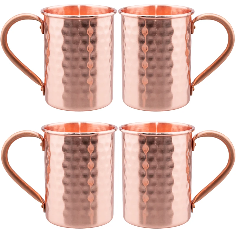 

New 100% Copper Moscow Mule Mug 1/2/3/4/Pcs Durable Coppery Beer Mugs Coffee Mug Milk Cup Pure Copper Bar Cup Drinkware