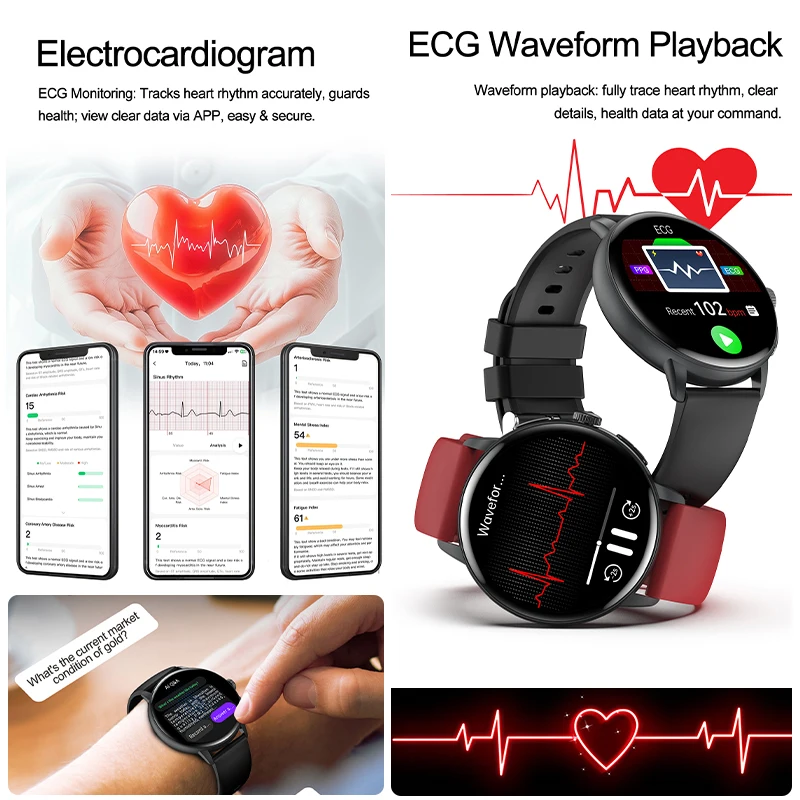 2026 New AI Smart ECG+PPG Watch Men Blood Lipid Uric Acid Blood Pressure Bluetooth Call Heart Rate Health Analyse Smart watch