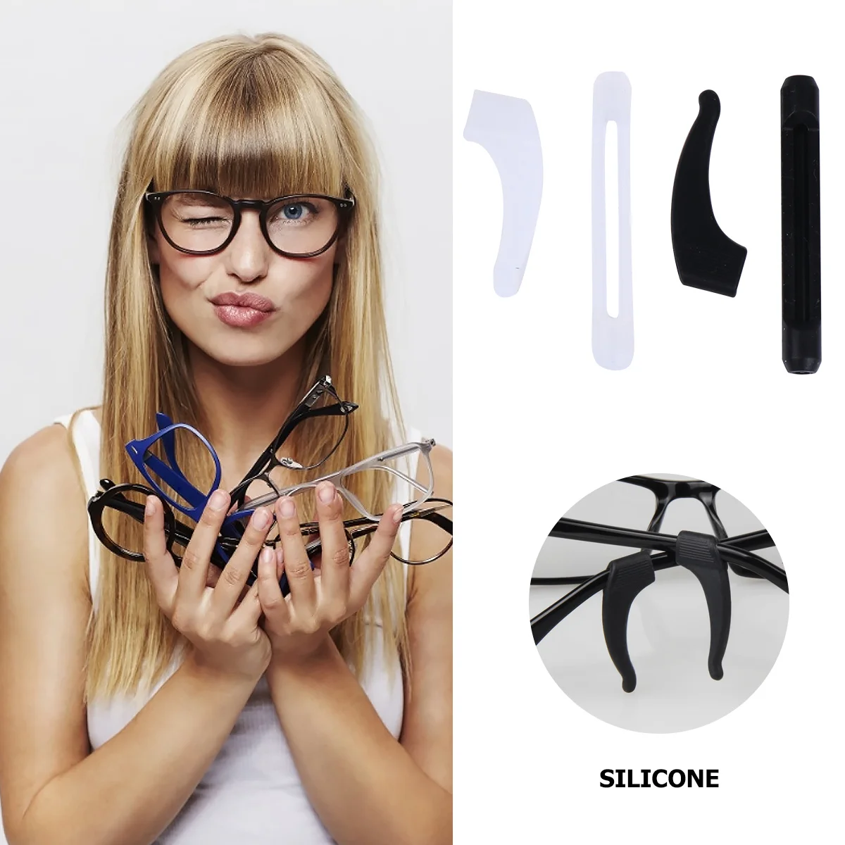 

48Pairs Eyeglasses Repair Kit Durable Multifunctional Nose Pads Nose Grips Glasses Hook Grip Holder Eyeglass Retainers Kit