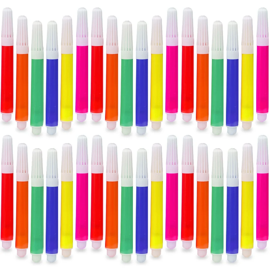 36Pcs Mini Watercolor Pens, 6 Colors Portable Drawing Markers for Graffiti Painting, Student Art Stationery DDJ