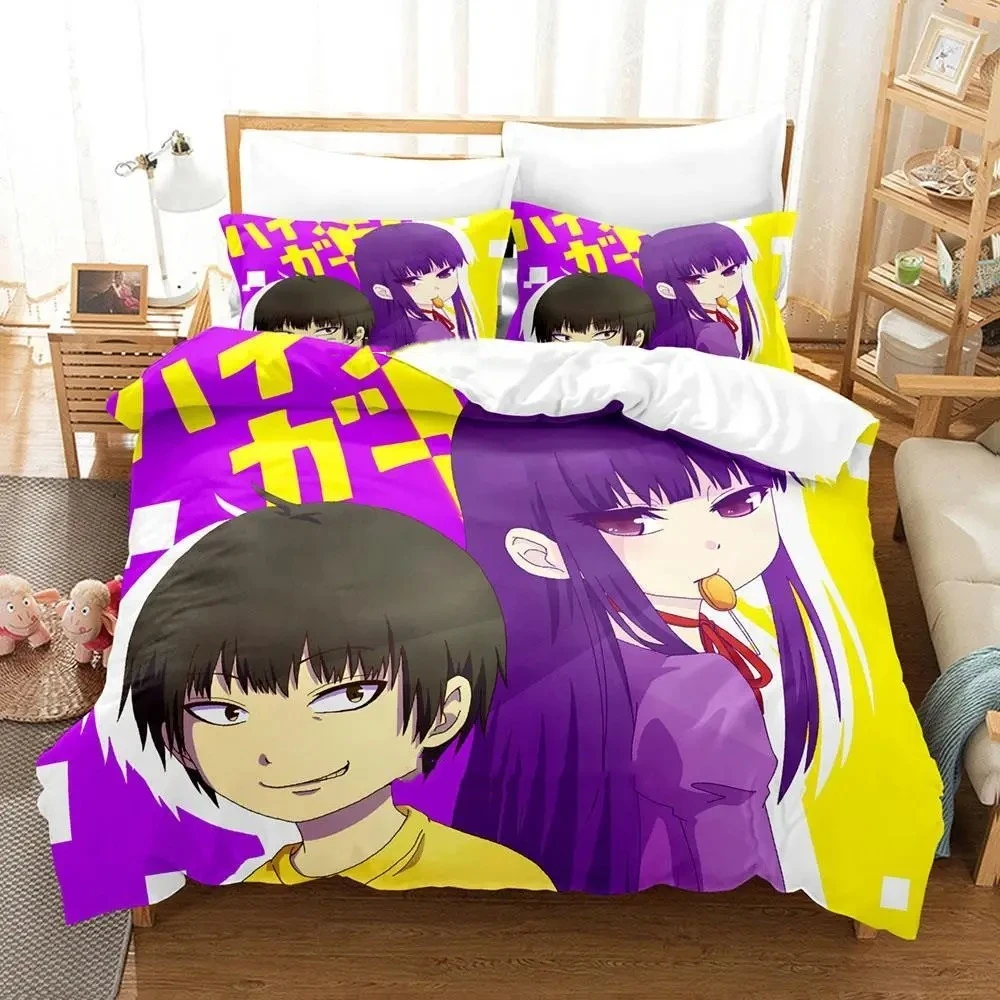 

New Hi Score Girl Bedding Set Single Twin Full Queen King Size Bed Set Adult Kid Bedroom Duvetcover Sets Anime parure de lit Bed