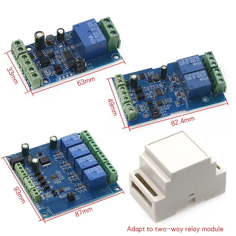 Modbus-Rtu 1/2 Channel 7-24V Relay Module Switch Modbus RTU 4 Channel Relay Output 12V Switch Input 485 Communication TTL Pin He