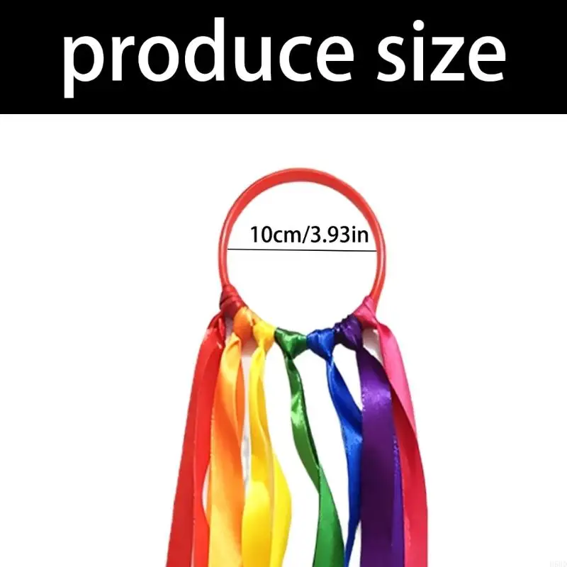 Rainbow Colored Streamers Wrist Accessories Gymnastics Ribbons for Childrens Parties And Team Sports view 6