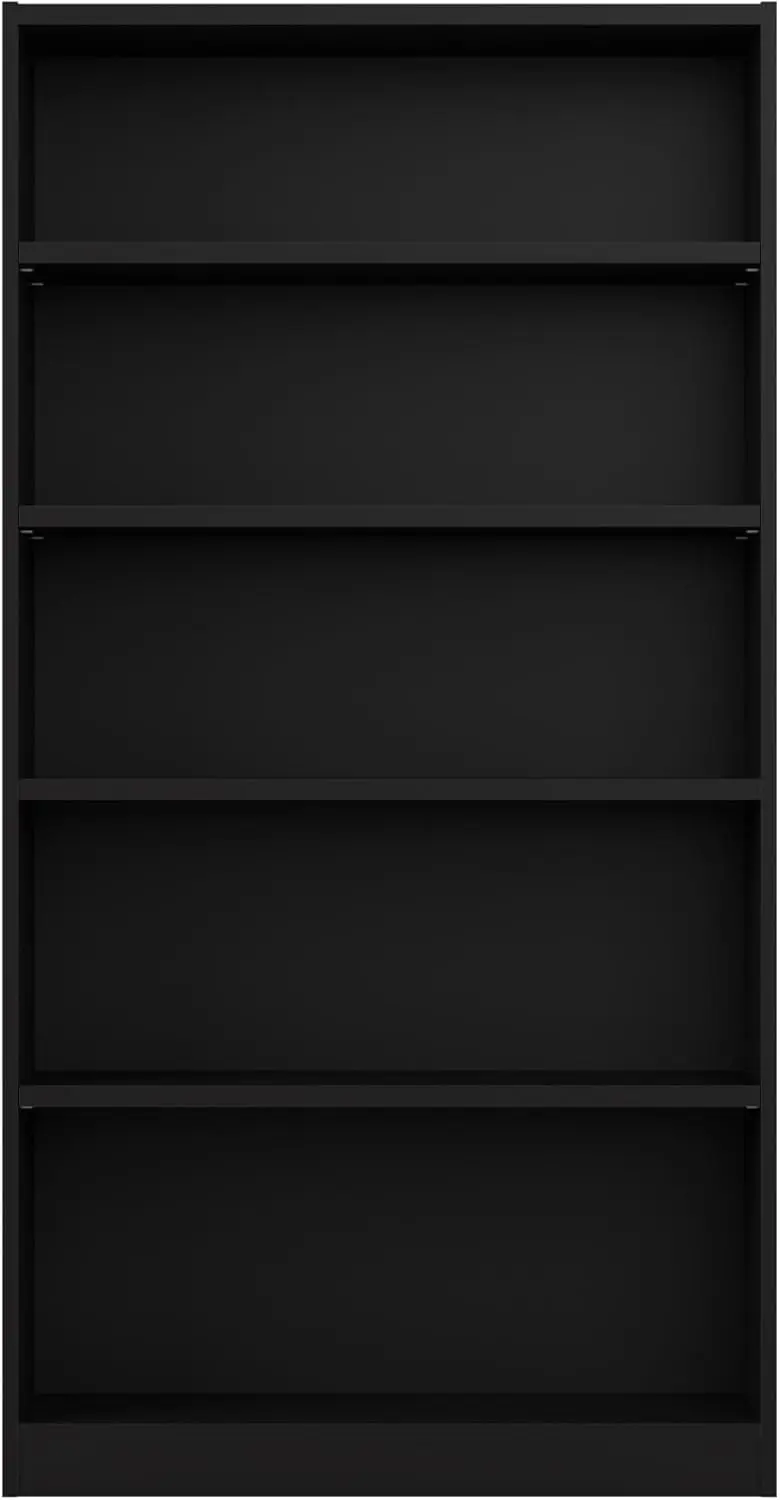 5 Shelf Bookcase in Black, Vertical Storage and Display Bookshelf for Home Office or Living Room